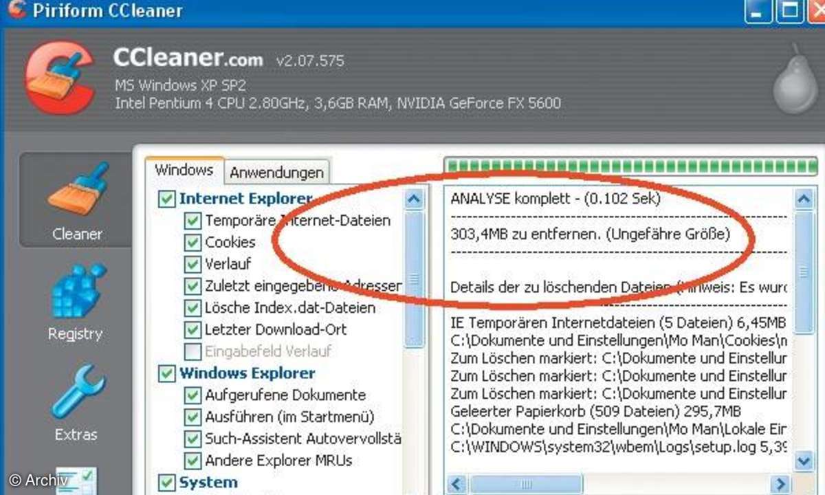 XP entrümpeln: CCleaner