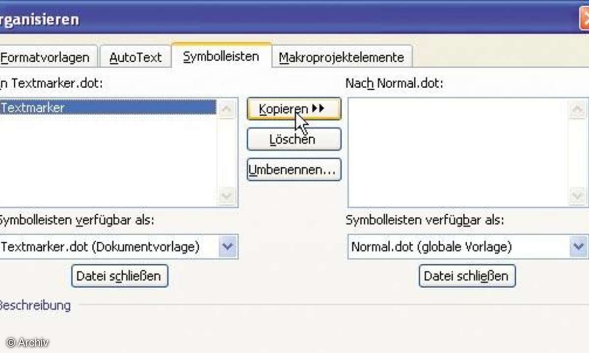Word persönlich: Organisieren