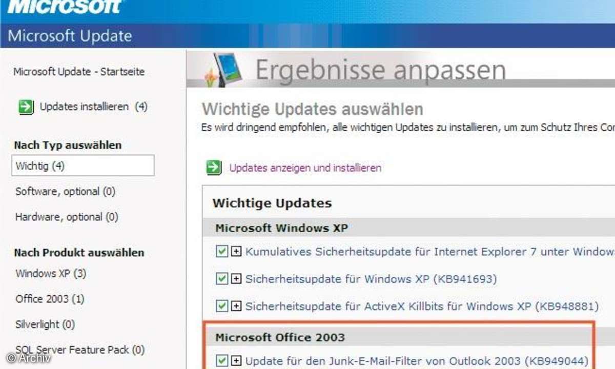 Windows unzerstörbar: Microsoft Update