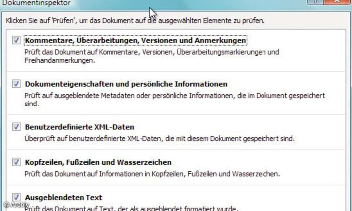 Spionageabwehr in Office: Dokumentinspektor
