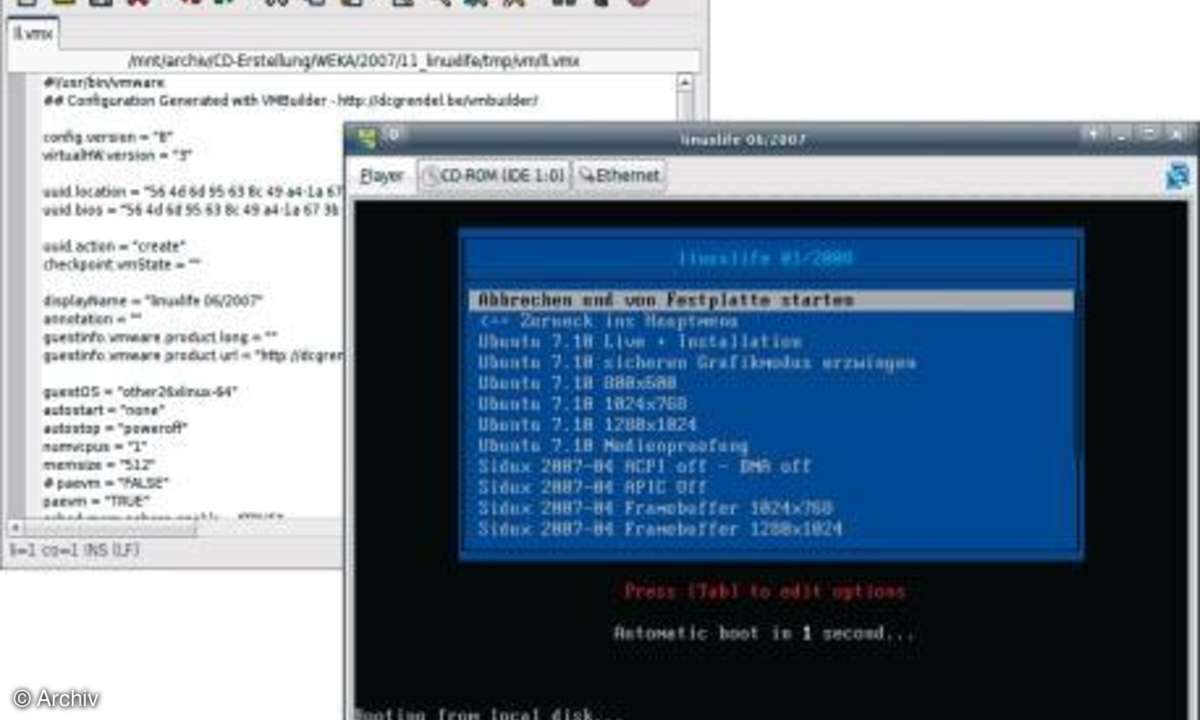Knoppix-CD: VMware Player