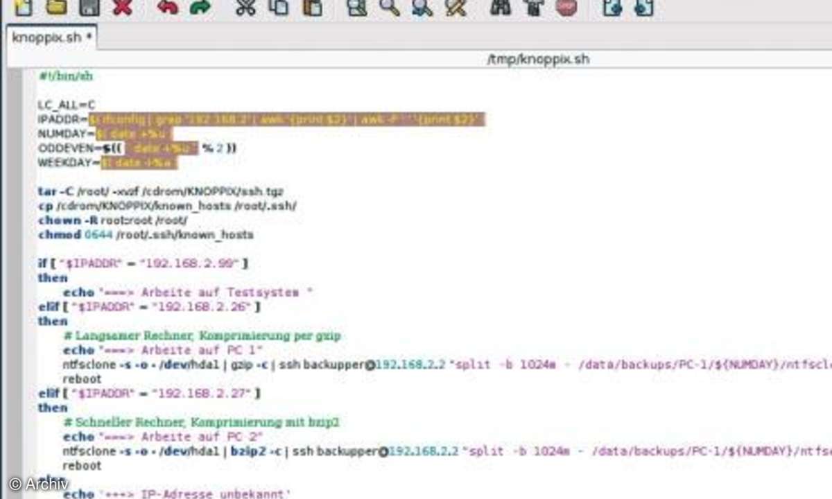 Knoppix-CD: knoppix.sh