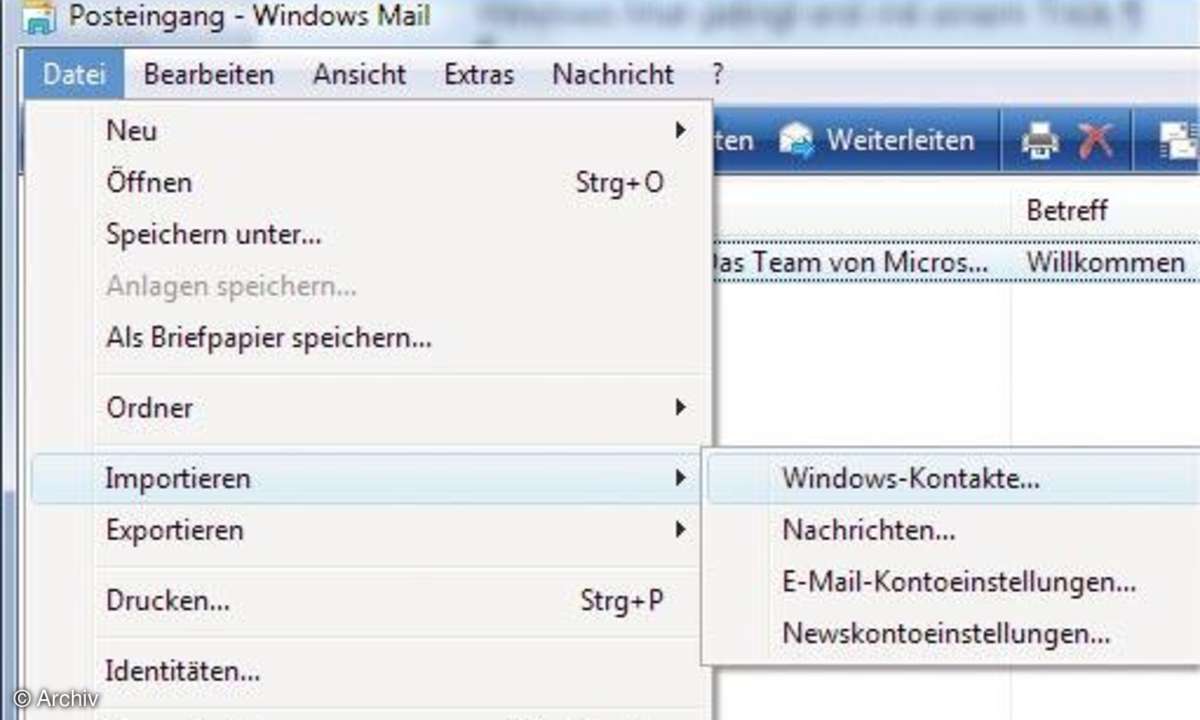 Vista: Auf Windows Mail umsteigen