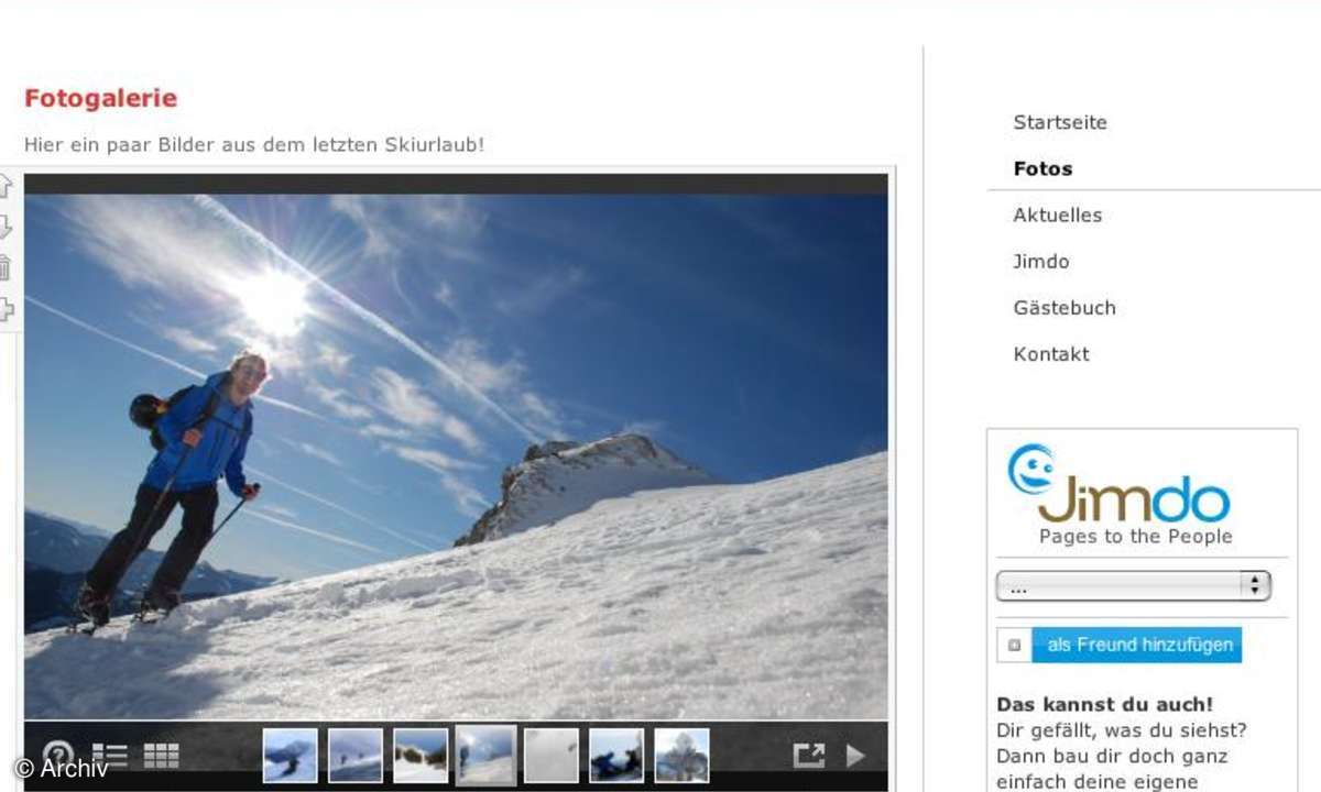 Kostenlose Website mit Jimdo