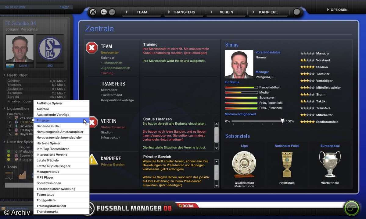 Die besten PC-Fußballmanager im Vergleich