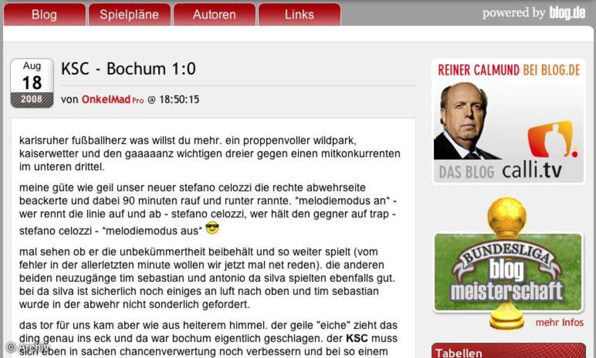 Coole Websites: Das inoffizielle Bundesligablog