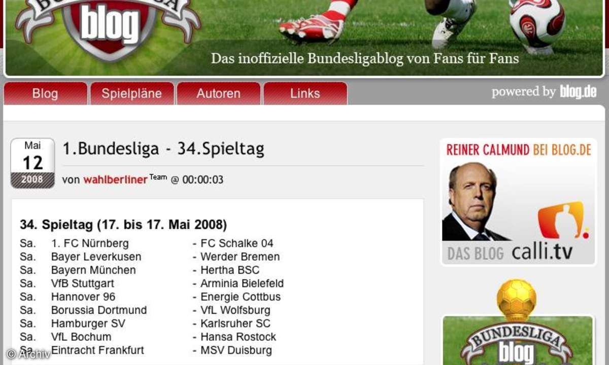 Coole Websites: Das inoffizielle Bundesligablog