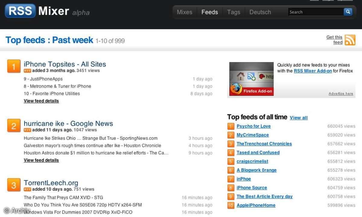 Coole Websites: rssmixer.com, www.sharewise.com, www.want2do.de