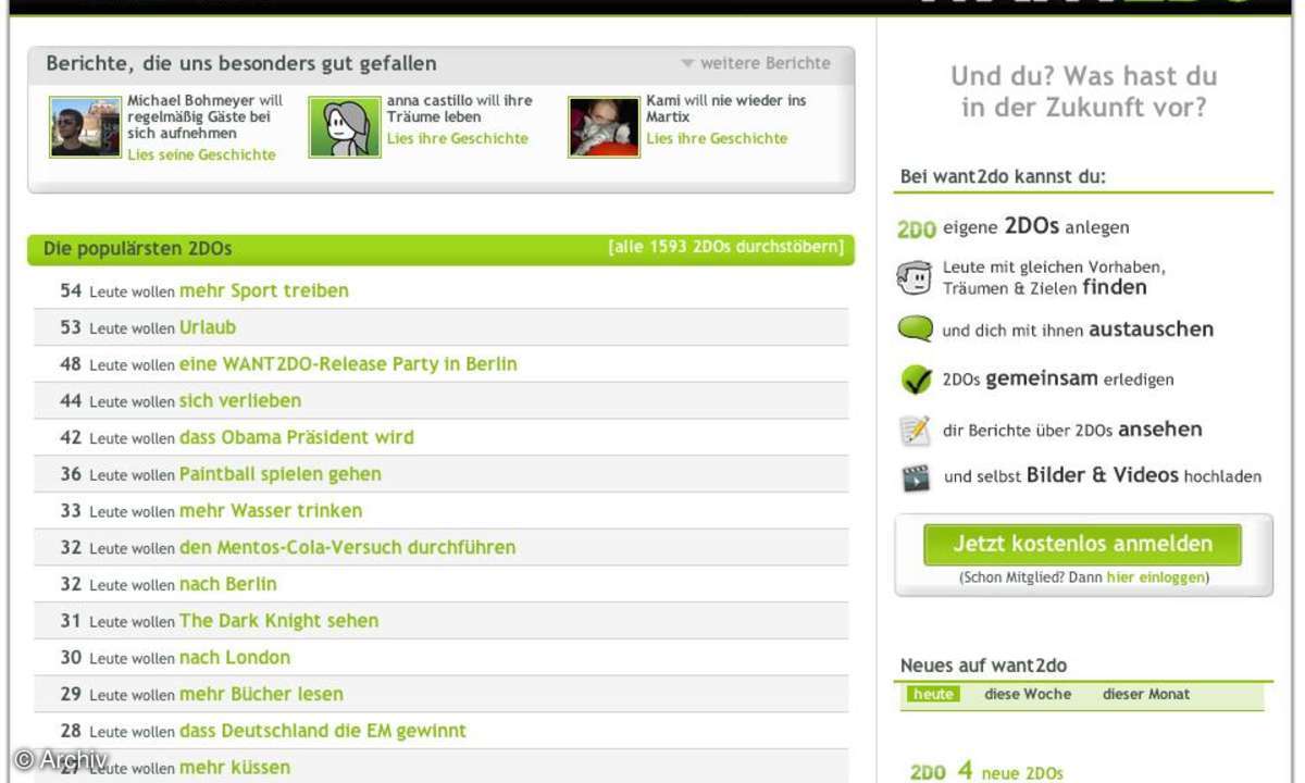 Coole Websites: www.want2do.de