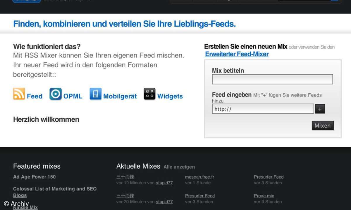 Coole Websites: rssmixer.com