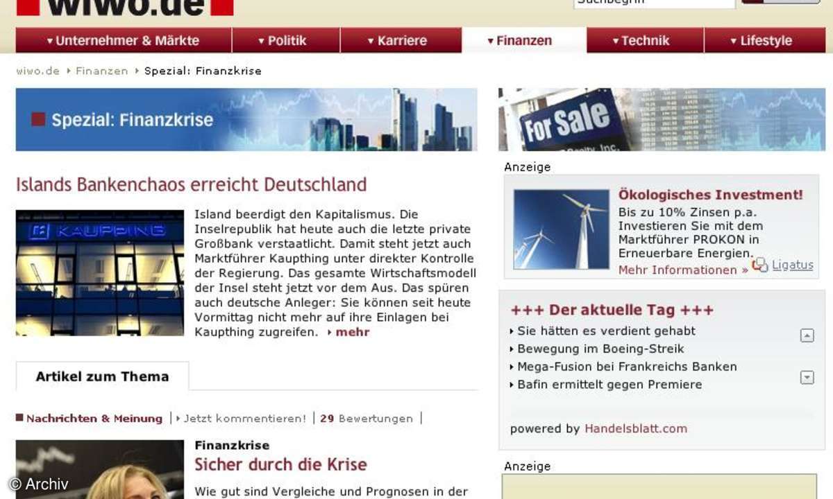 Coole Websites Spezial: Finanzkrise