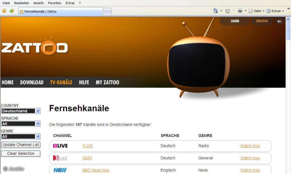 Fernsehen via Internet