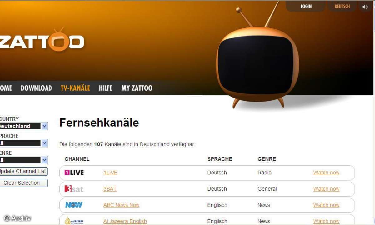 Fernsehen via Internet