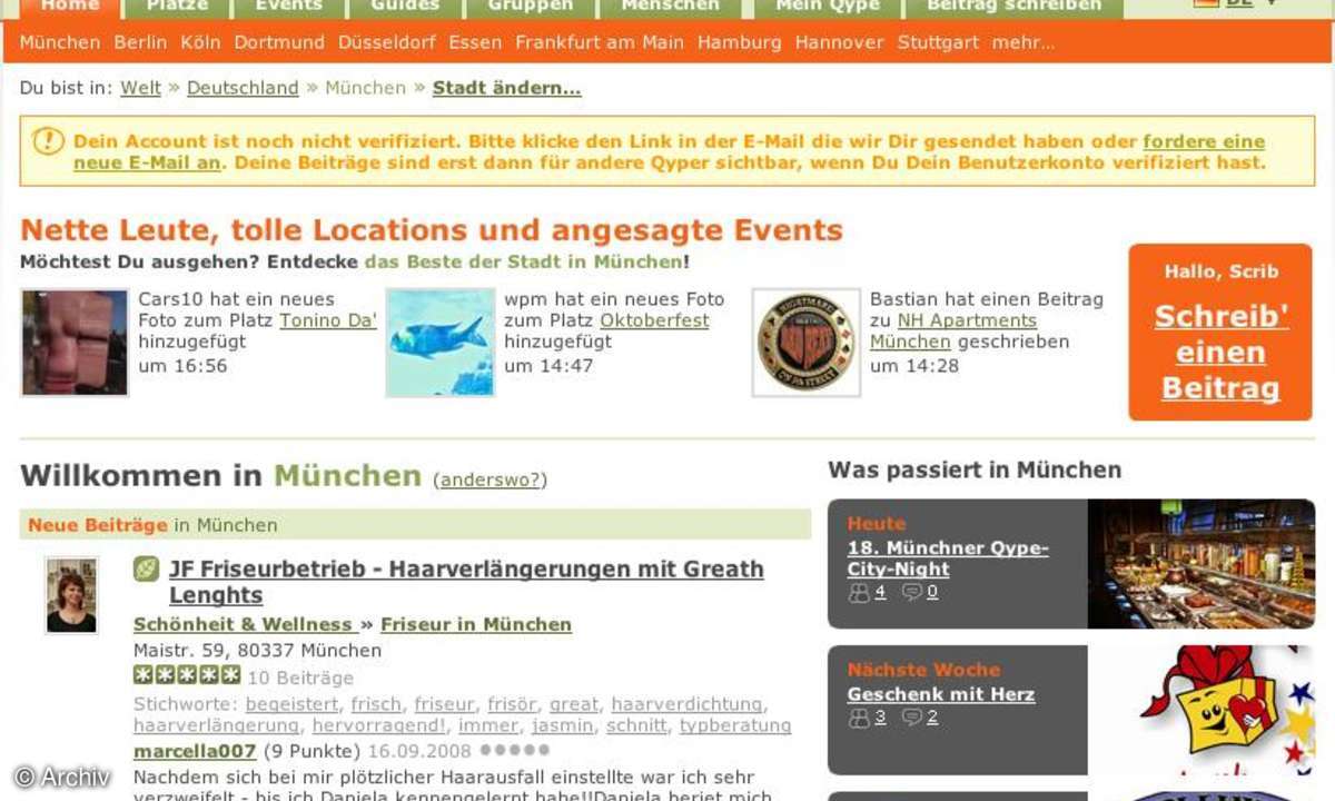 Coole Sites: qype.com