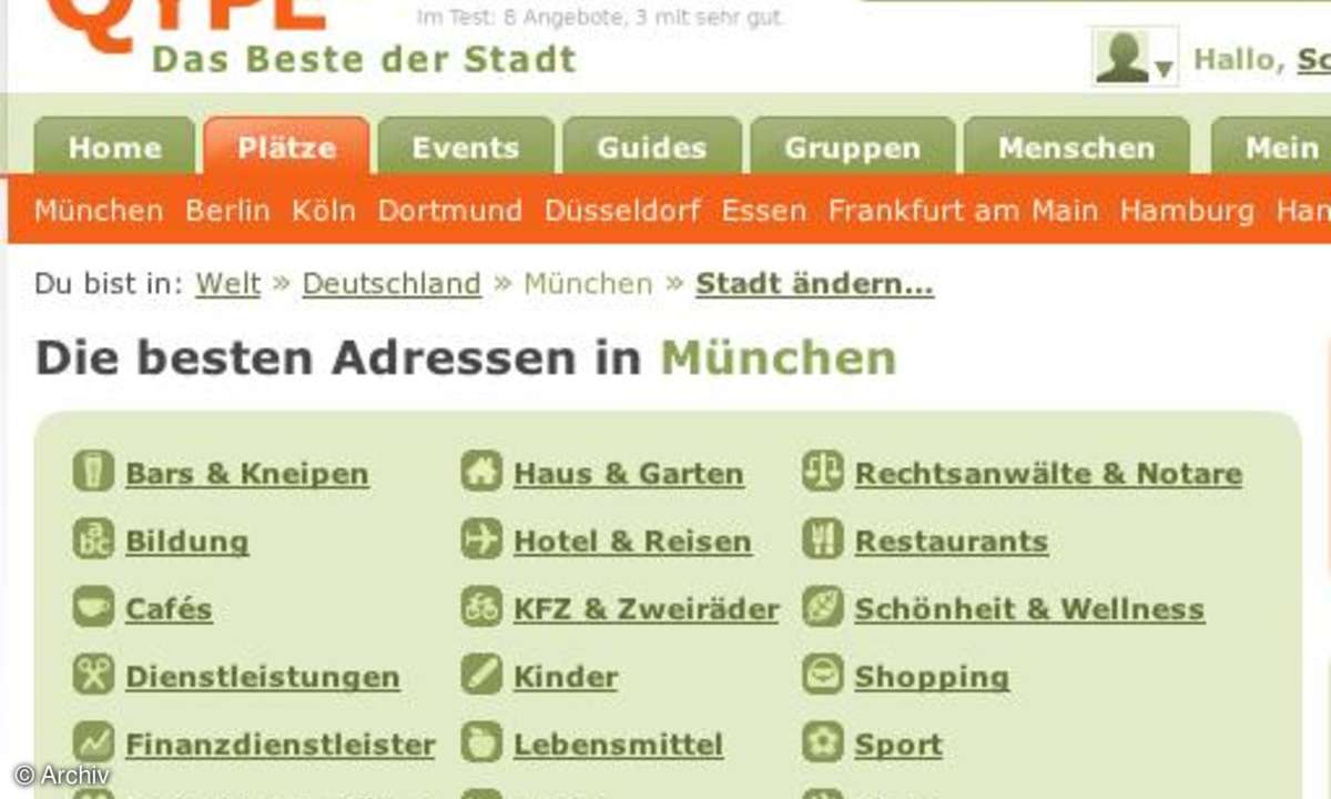 Coole Sites: qype.com