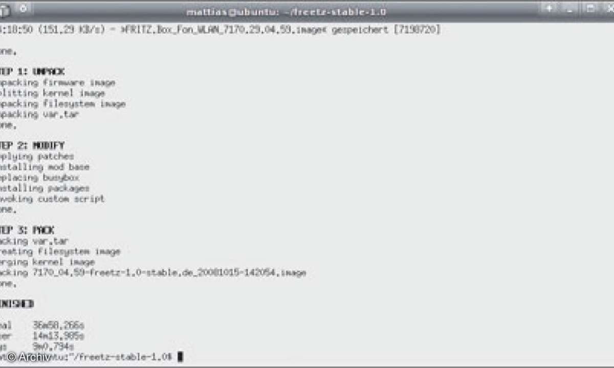 Software Fritz!Box Firmware: Eigene Fritz!Box-Firmware mit Freetz!