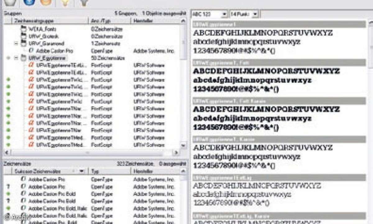 IT Professional Schriften verwalten: Fronts managen