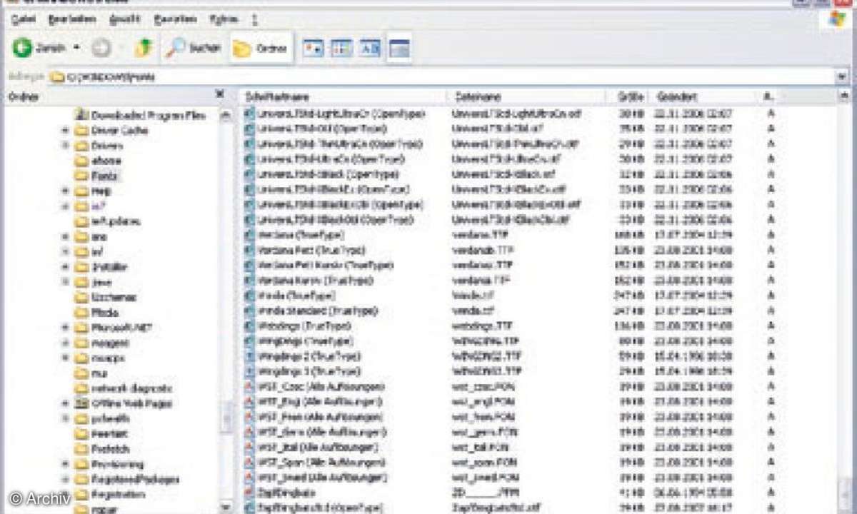 IT Professional Schriften verwalten: Fronts managen