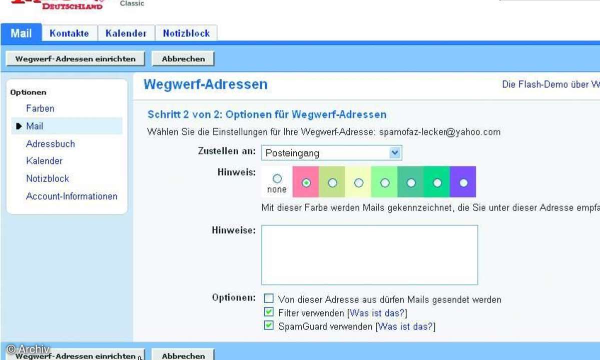 Spamkiller und Wegwerf-Mails