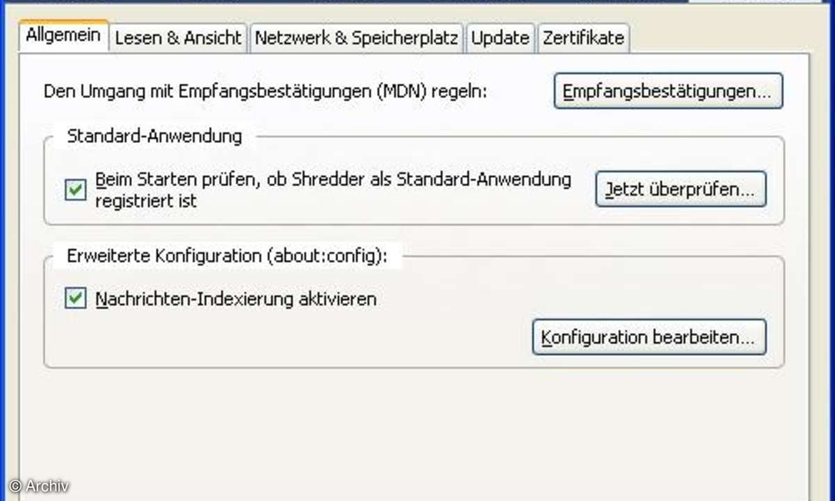 Experimentelle Thunderbird-AddOns