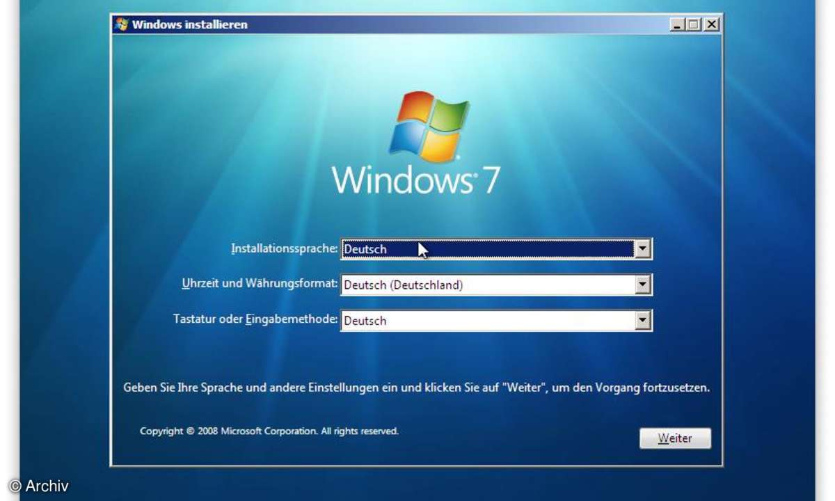 Windows 7 beta installieren