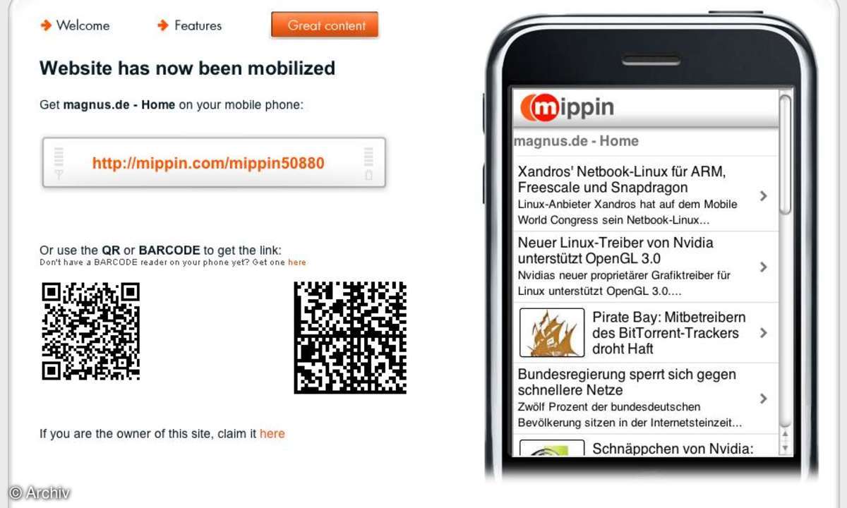 Coole Sites: Mobile Spezial