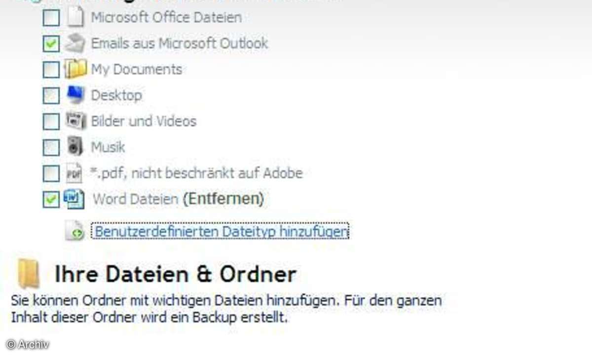 Speicherplatz im Web
