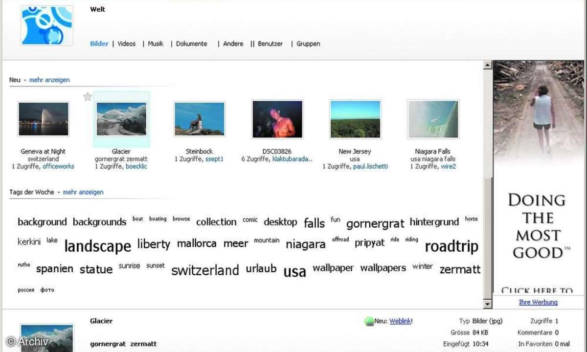 Speicherplatz im Web