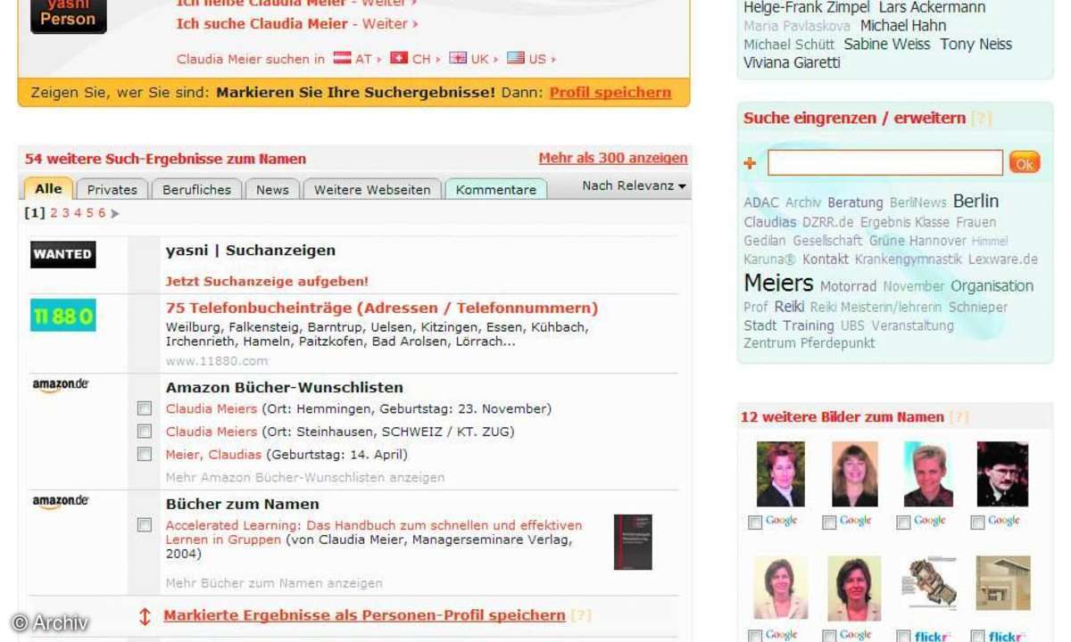 Personensuche im Web