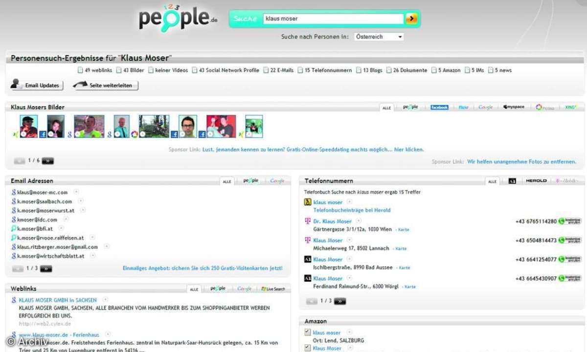 Personensuche im Web
