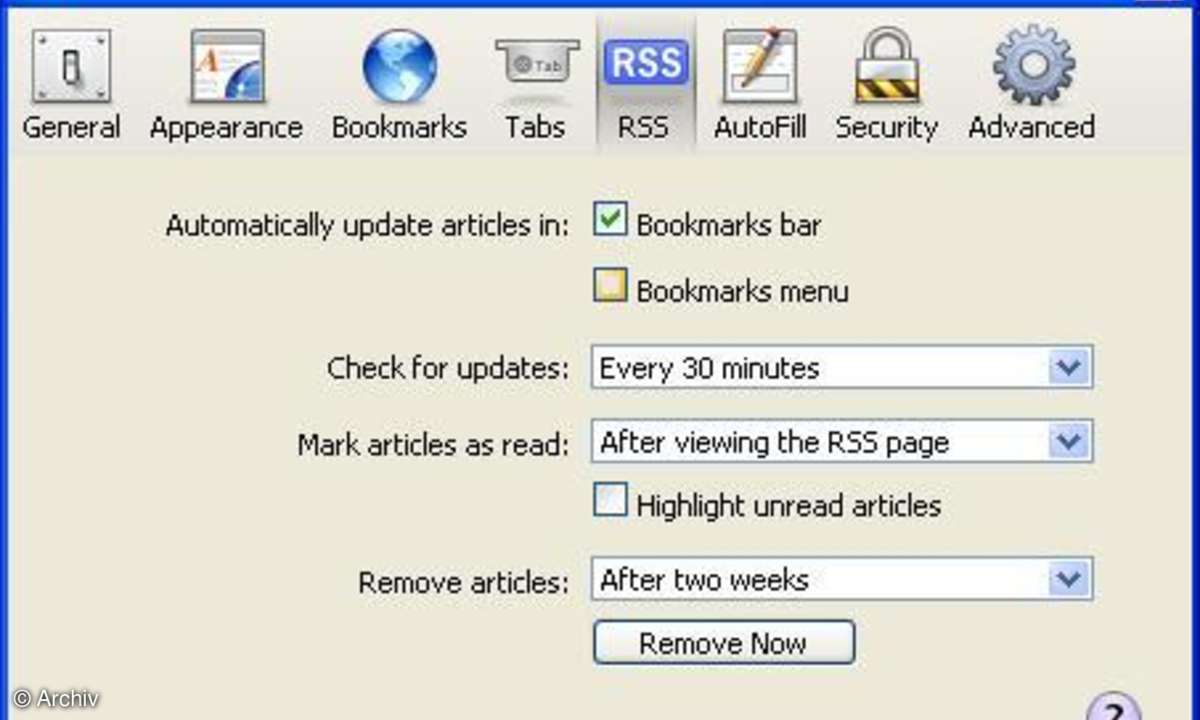 Safari 4 Beta: Einstellungen