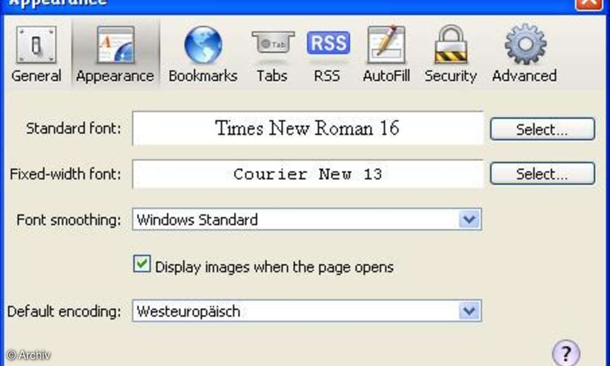 Safari 4 Beta: Einstellungen