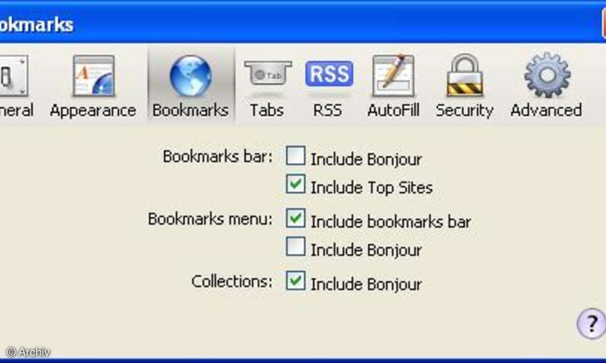 Safari 4 Beta: Einstellungen