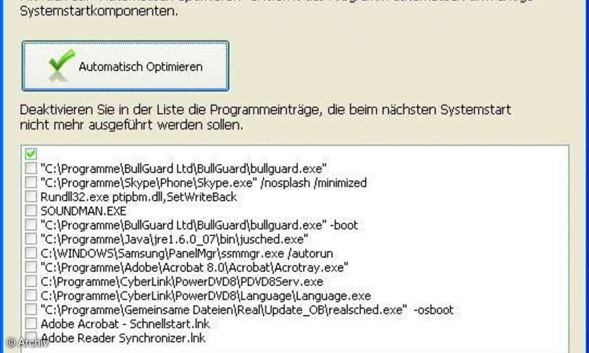 PC-Optimierung für Windows XP