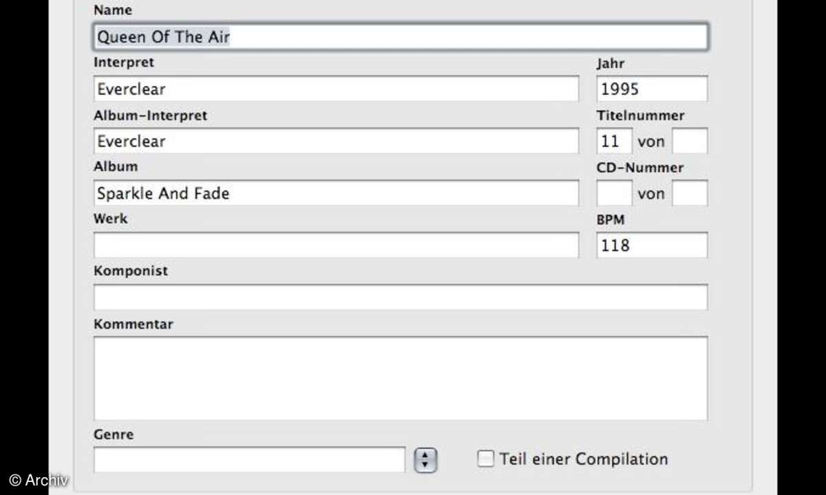 iTunes Song-Infos