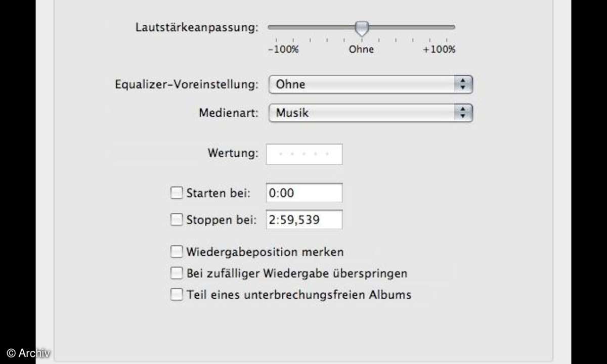 iTunes Song-Infos