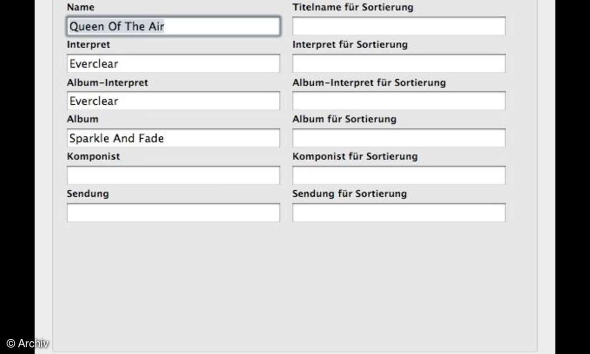 iTunes Song-Infos