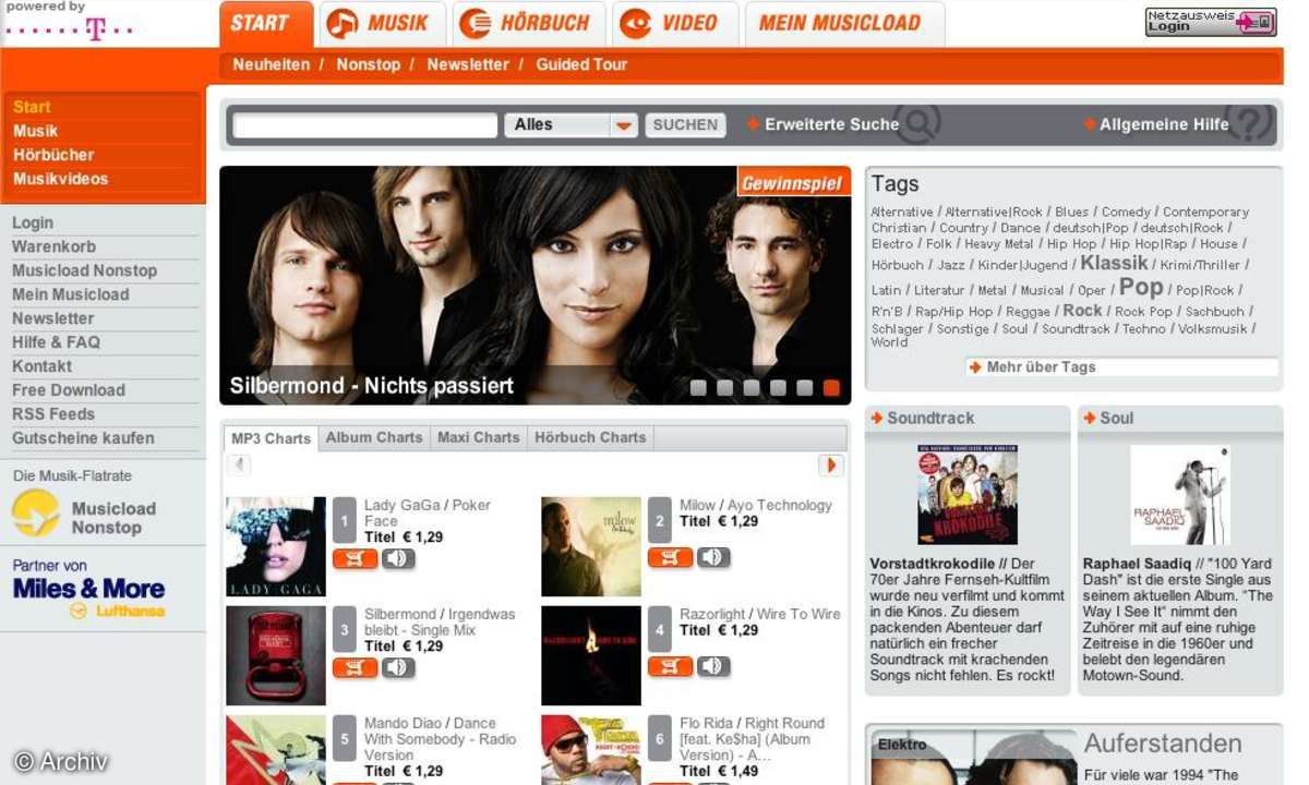 Die drei großen Online-Musicshops