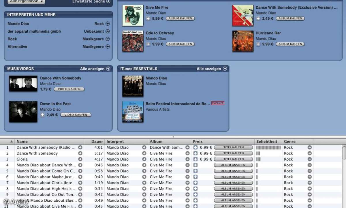Die drei großen Online-Musicshops