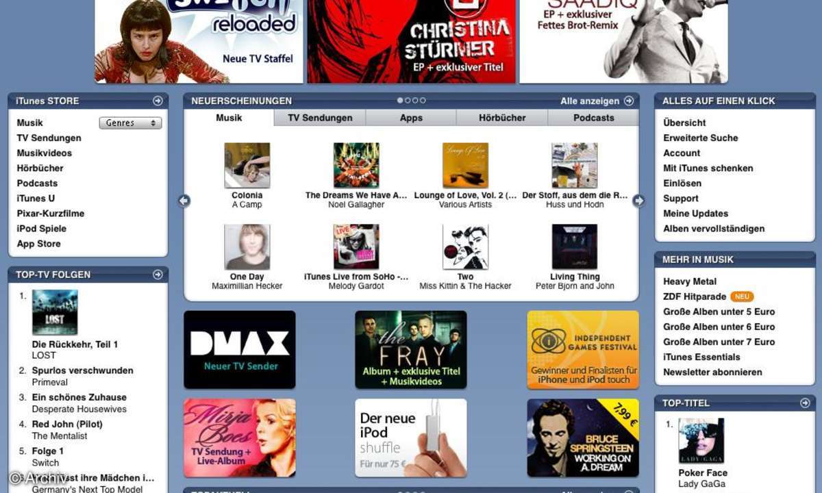 Die drei großen Online-Musicshops