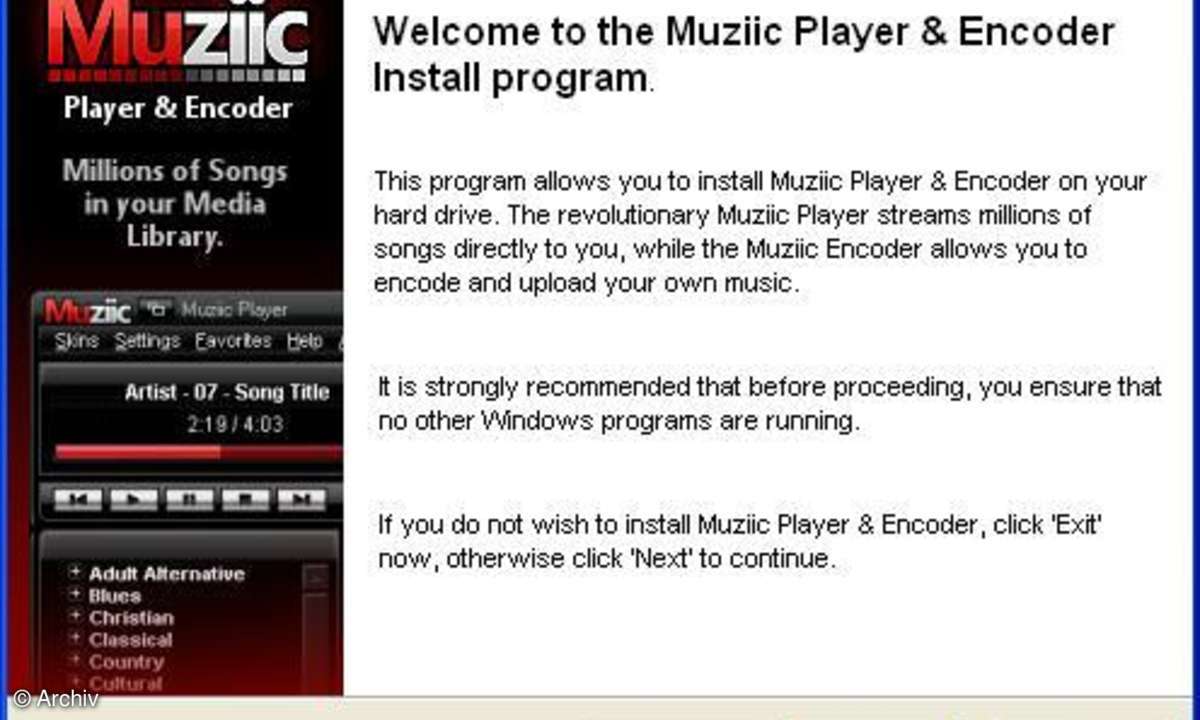 Muziic: Installation