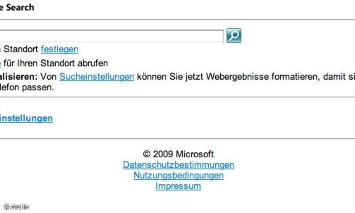 Bing - erste Bilder