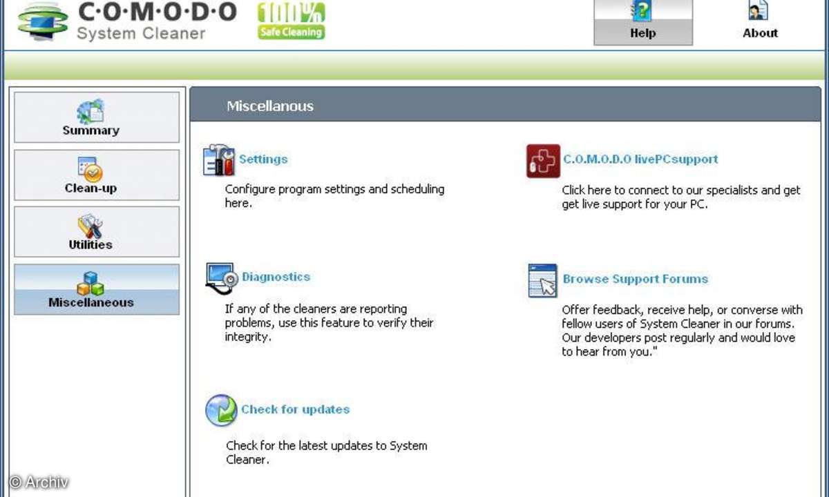 Windows aufräumen: Comodo System Cleaner
