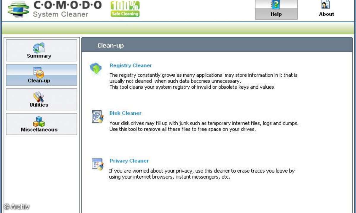 Windows aufräumen: Comodo System Cleaner