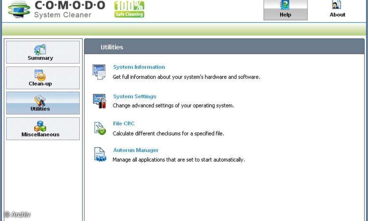 Windows aufräumen: Comodo System Cleaner