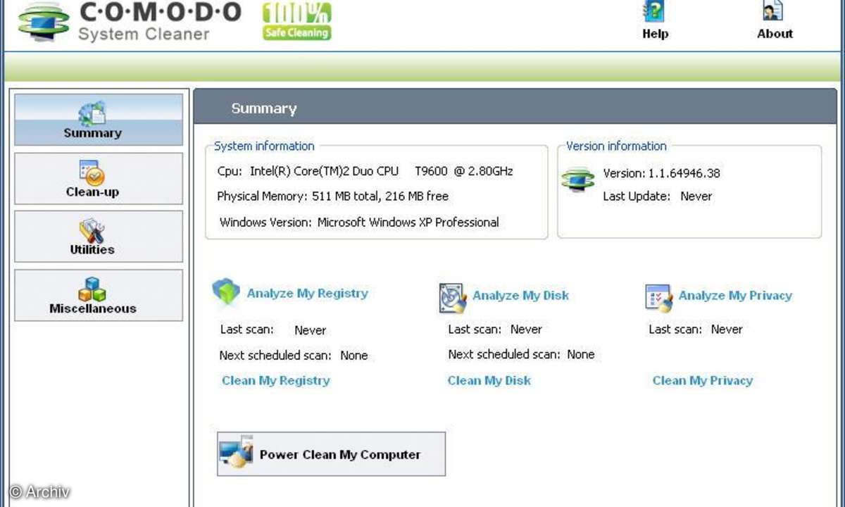 Windows aufräumen: Comodo System Cleaner