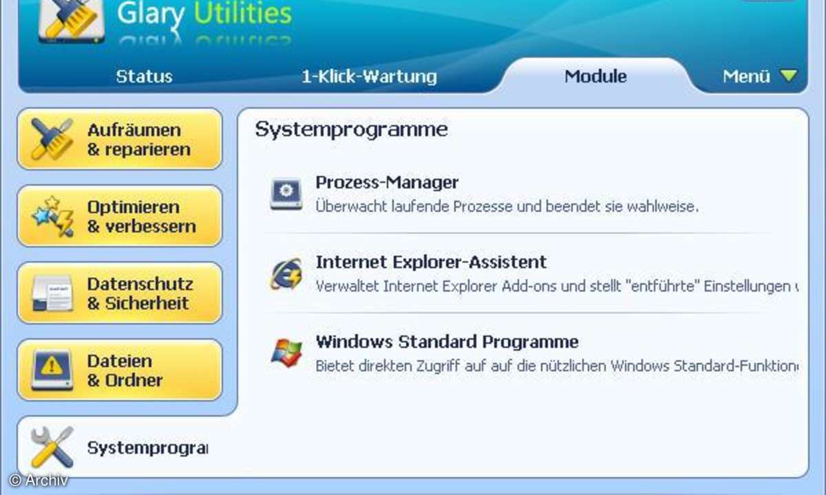 Windows aufräumen: Glary Utilities