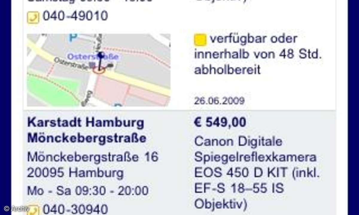 Geosensitiver Preisvergleich