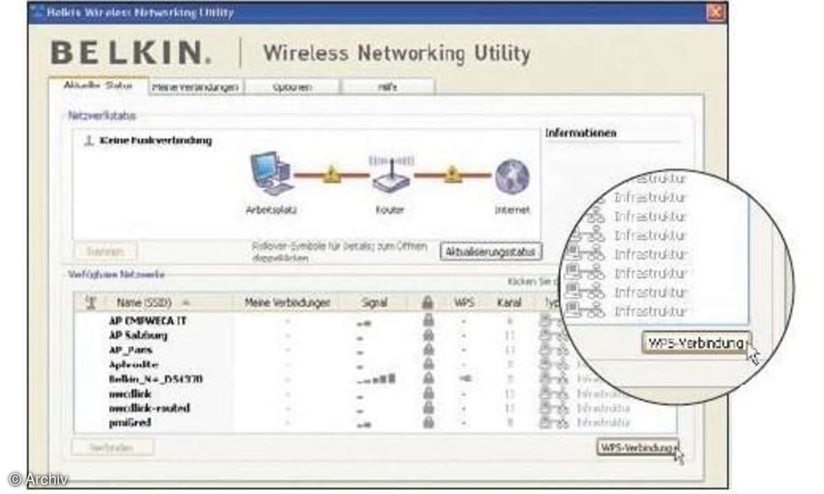 WLAN einrichten per Knopfdruck