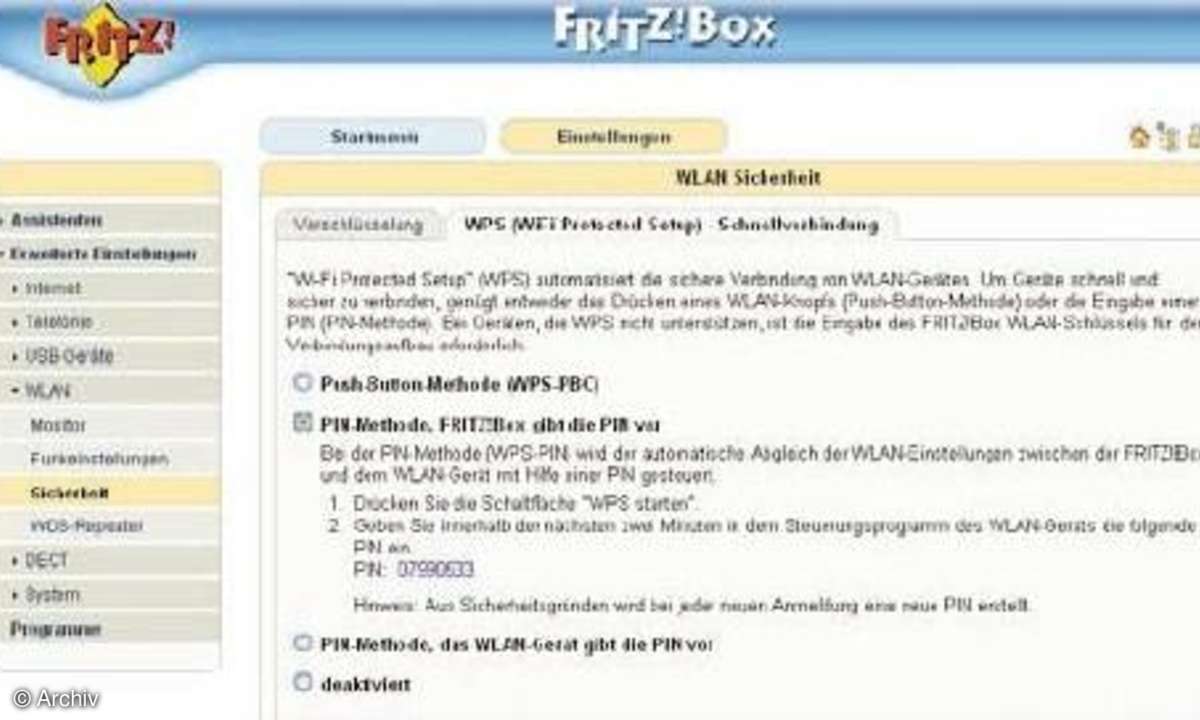 WLAN einrichten per Knopfdruck